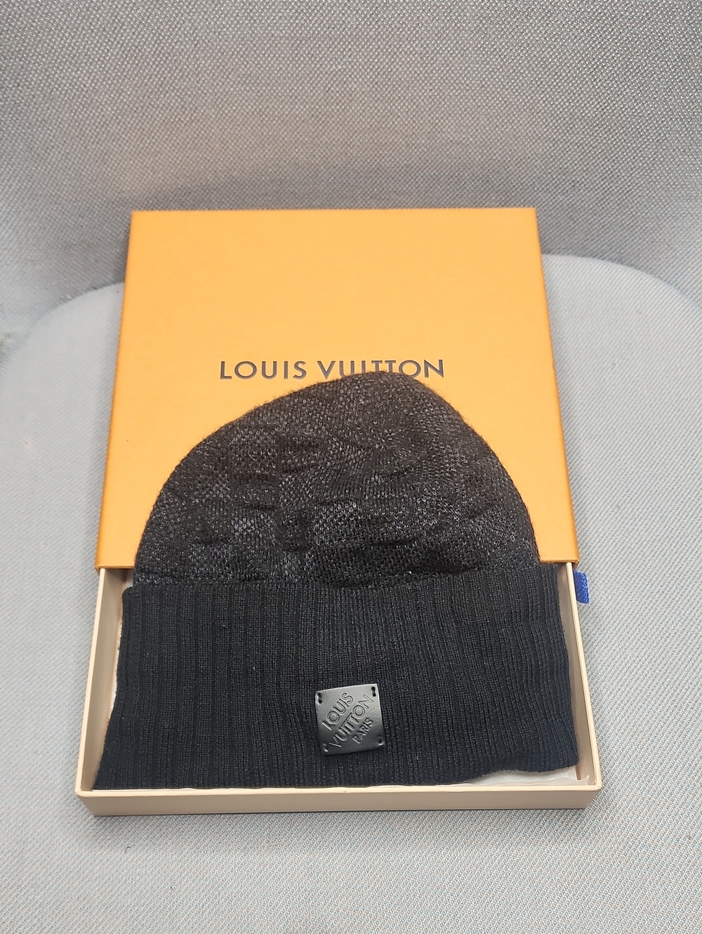 Louis Vuitton Black Men’s Monogram Knit Beanie